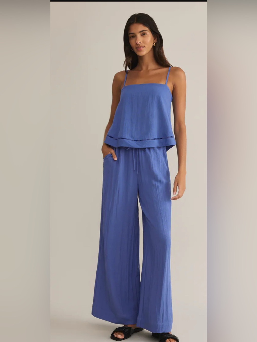 Z Supply Soleil Pant Riviera & La Luz Tank (blue) Set, small, NWT